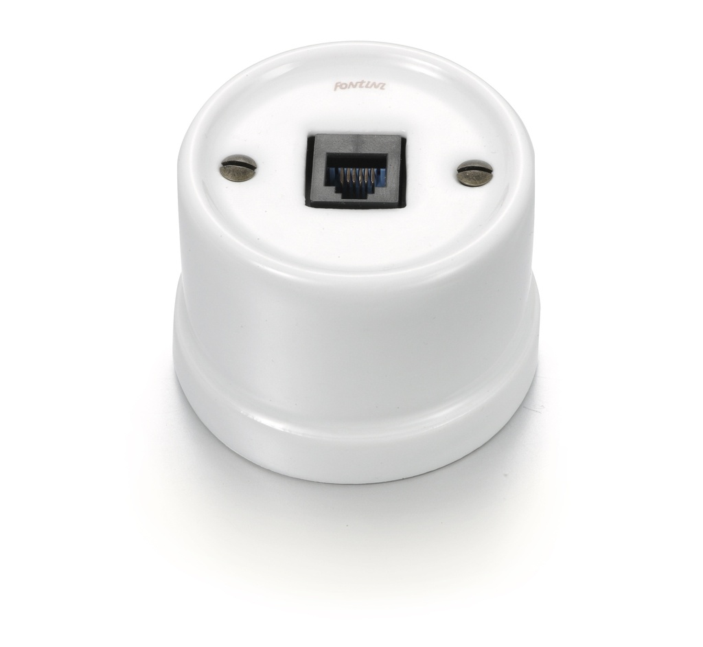 Garby simple prise RJ45 Cat6 UTP porcelaine blanc sans passe-câble