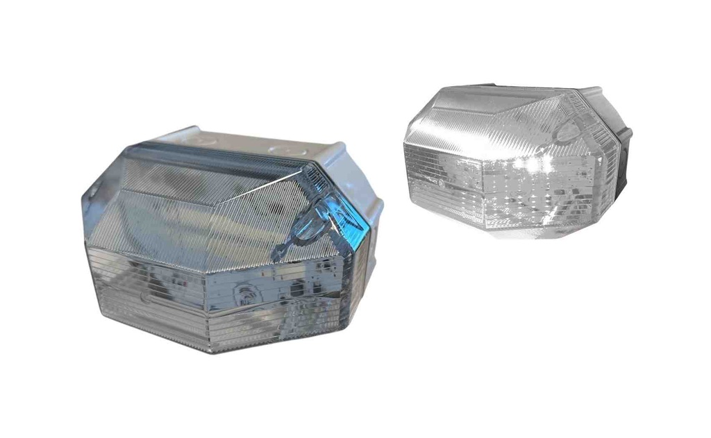 High Power Flitser │ LED baken │ 24V DC │ wit/kleurloze lens