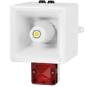 Multitoonsirene met gesproken boodschappen │ radio │ rode LED baken │ 230V AC │ wit  