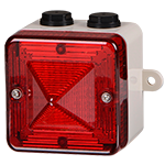 [L101LDCMG/R] LED beacon │ 12 & 24V DC │ red │ with mounting lugs