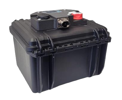 [SA010] SmartVOX® Lithium-ion battery 12V DC/60 Ah | waterproof housing with Amphenol connector | integrated display | Battery pack for SV012BR