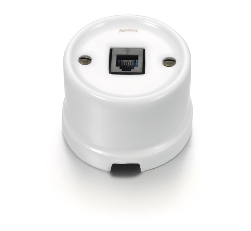 [30.702.17.2] Garby simple prise RJ45 Cat6 UTP porcelaine blanc