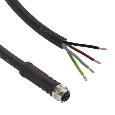 [200100-14] M12 connection cable | S-coded | 4-pin | 5m | PUR