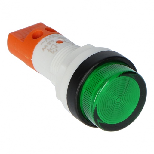 [07-3160-L2-230] LED pilot light 110-230V AC + black ring for Ø16mm green