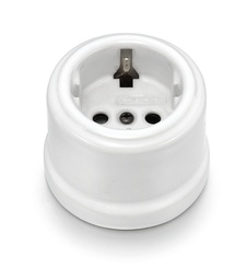 [30.202.17.2] Garby prise de courant avec contact latéral de terre Schuko 16A/250V tout porcelaine blanc