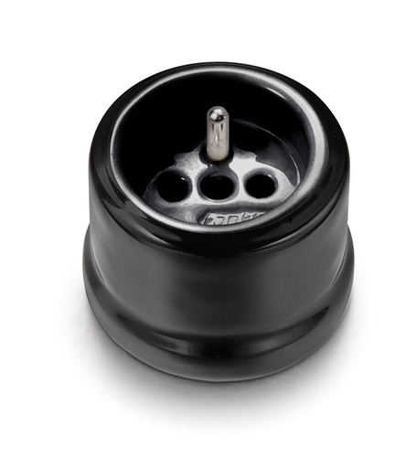 [30.211.27.2] Garby stopcontact met pinaarding 16A/250V volledig porselein zwart