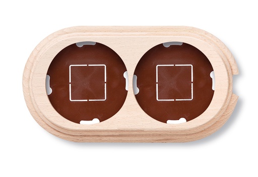 [30.822.00.2] Garby socle 2 modules verticale avec passe-câble hêtre sans vernis