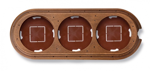 [30.823.21.2] Garby socle 3 modules verticale avec passe-câble hêtre vieilli