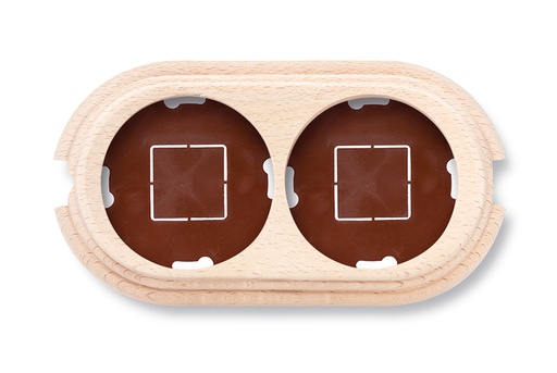 [30.842.00.2] Garby socle 2 modules verticale avec 2 passe-câble hêtre sans vernis