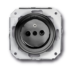 [31.208.02.2] Garby Colonial stopcontact met pinaarding 16A/250V kunststof zwart