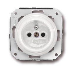 [31.208.17.2] Garby Colonial stopcontact met pinaarding 16A/250V porselein wit
