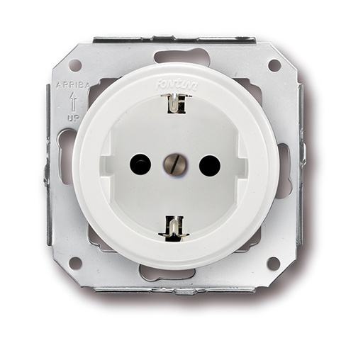 [31.212.05.2] Garby Colonial prise de courant avec contact latéral de terre Schuko 16A/250V en plastique blanc