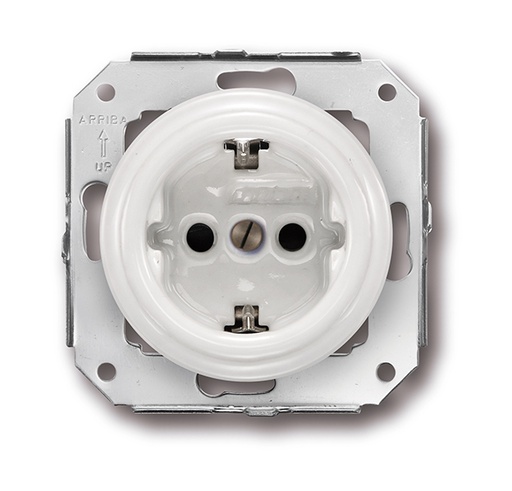 [31.212.17.2] Garby Colonial stopcontact met randaarding 16A/250V porselein wit