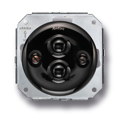 [31.343.27.2] Garby Colonial dubbele drukknop 10A/250V AC - 24V DC porselein zwart