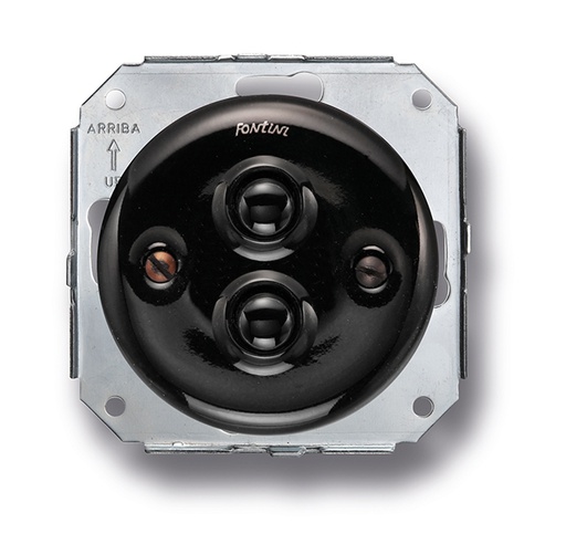 [31.343.27.2] Garby Colonial double bouton poussoir 10A/250V AC - 24V DC porcelaine noir