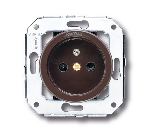 [35.208.03.2] Venezia stopcontact met pinaarding 16A/250V bruin