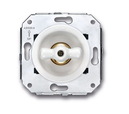 [35.308.17.2] Venezia interrupteur va-et-vient 10A/250V blanc/noeud de papillon porcelaine blanc