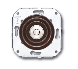 [35.310.52.2] Venezia drukknop 10A/250V AC - 24V DC bruin/drukknop nikkel