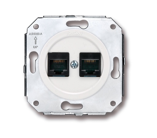 [35.707.05.2] Venezia double aansluiting RJ45 Cat.6 blanc