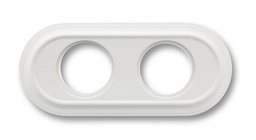 [35.802.05.2] Venezia plaque de finition oval 2 modules blanc gelakt