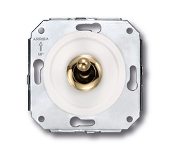 [65.304.30.2] Venezia permutateur 10A/250V blanc/bouton à levier or