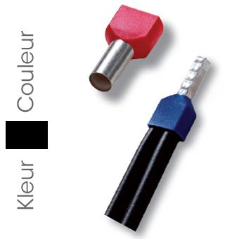 [T1.5T] Embout de câble avec deux conducteurs noir 2x1,50mm² - L = 8mm