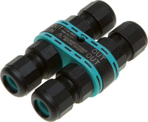 [TH392.B] Inline connector 4-way, IP68, 4 poles, max. 4mm², Ø5-12mm