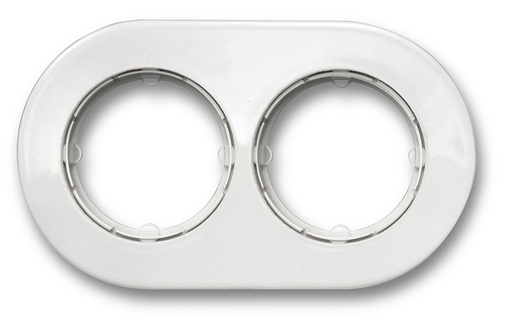 [34.802.17.2] DO installation encastrée plaque de finition 2 modules en porcelaine blanche