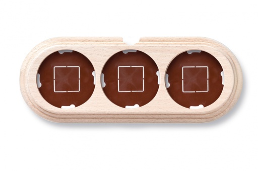 [30.833.00.2] Garby socle 3 modules horizontale avec passe-câble hêtre sans vernis