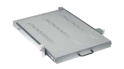 [19-SH-TEL-600MM-1] 19" uitschuifbaar legbord D600mm grijs