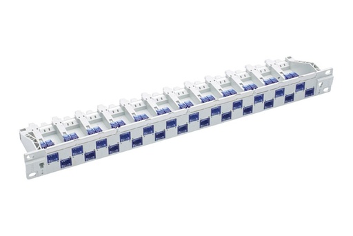 [FRN 812475] 19 inch | 1U PC patchpaneel 24xRJ45/u, Cat.6, grijs, gevuld