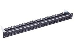 [FRN 813483] Panneau de brassage 19", 1U, 24-port/s, Cat.6A, noir, vide