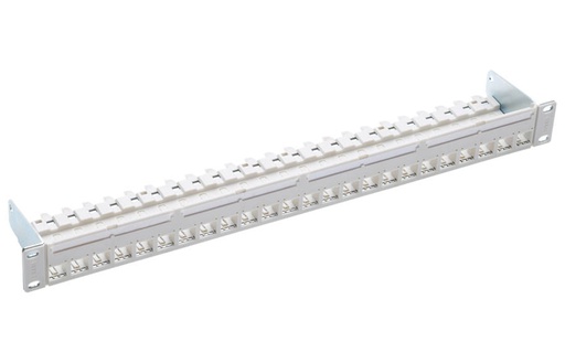 [FRN 813485] 19" 1U PC patchpaneel 24-poort/s, Cat.6A, grijs, leeg