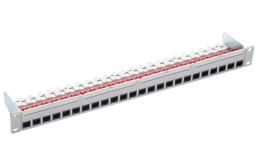 [FRN 813490] 19" 1U PC patch panel 24xRJ45/u, Cat.6A,grey,loaded