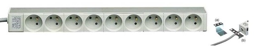 [PUL 600198-9] 19 inch stekkerdoos │ 9x pin │ snoer 3G1.5 2M   V1