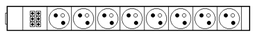 [PUL 600195-PE] 19 inch power strip (8x) pin without cord