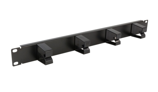 [CCS-2011018] 19'' Guide cordon 1U quatre anneaux noir RAL 9005