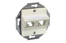 [FRN 306008] DIN Outlet 50x50, 2x1-Port, oyster white