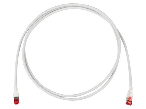 [FRN 509857] Câble de raccordement │ Cat.6A ISO │ S/FTP │ 4P │ LSFRZH │ gris │ protégé │ 0.5m