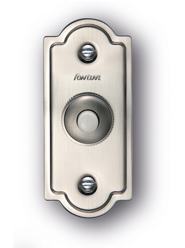 [14.010.51.2] Pisa bouton poussoir 10A/250V avec plaque de finition nickelé