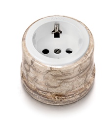 [30.204.15.2] Garby socket with side earth contact Schuko 16A/250V porcelain with insert in plastic reggia decor