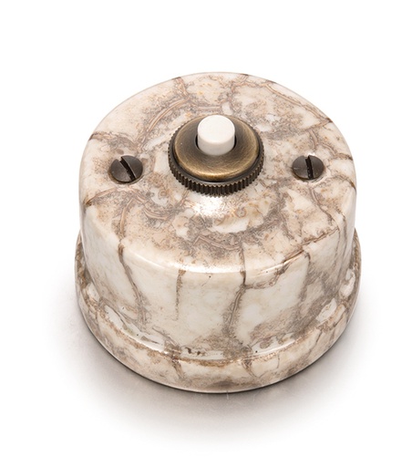 [30.312.15.2] Garby bouton poussoir 10A/250V, 24V DC porcelaine décor reggia