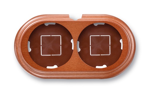 [30.832.19.2] Garby socle 2 modules horizontale avec passe-câble hêtre miel