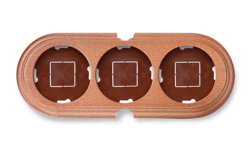 [30.853.19.2] Garby base 3 elements horizontal with 2 cable gland beech honey
