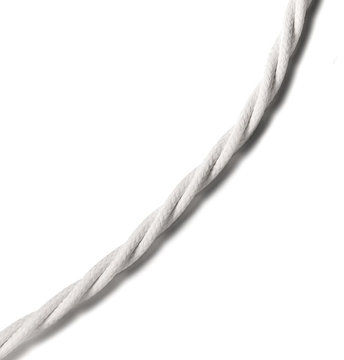 [30.976.05.2] Garby câble 2x1,5mm² 750V fils en PVC avec katoenen manchon tressé blanc 50m