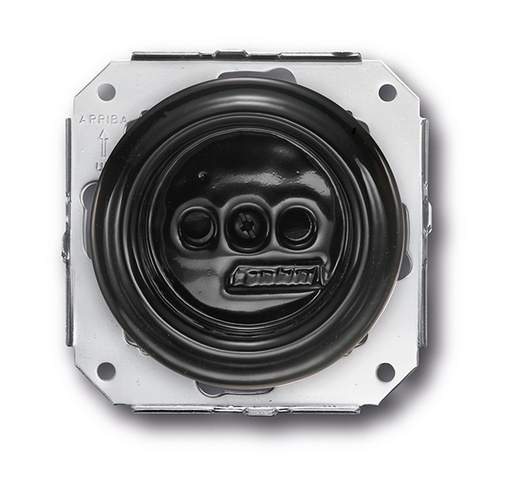 [31.209.27.2] Garby Colonial stopcontact zonder aarding 16A/250V porselein zwart