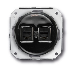 [31.708.27.2] Garby Colonial double aansluitport RJ12 + RJ45 porcelaine noir