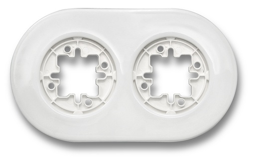 [33.802.17.2] DO installation en saillie plaque de finition 2 modules en porcelaine blanche