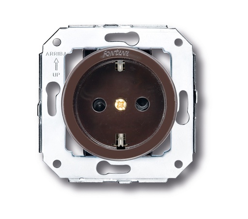 [35.212.03.2] Venezia socket with side earth contact Schuko 16A/250V brown