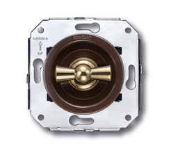 [35.308.54.2] Venezia interrupteur va-et-vient 10A/250V marron/noeud de papillon or